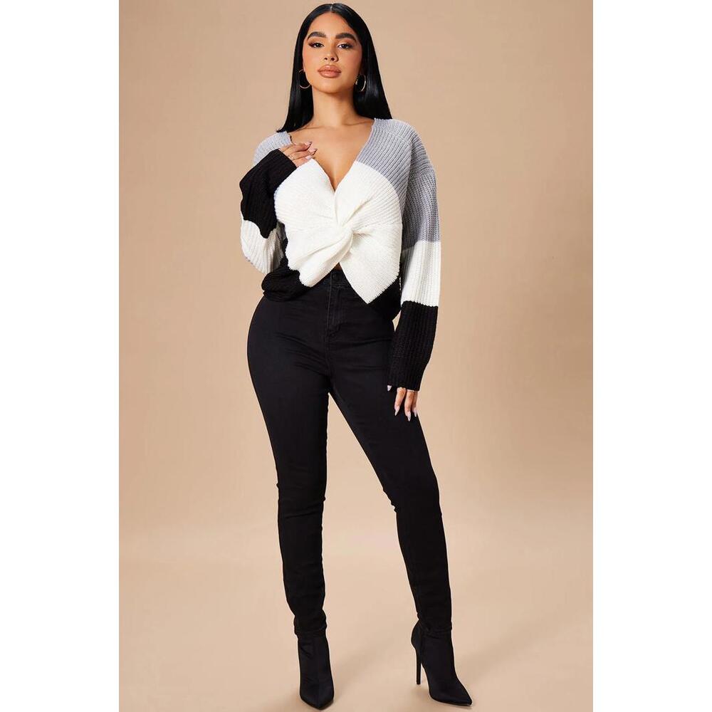 Just A Little Twisted Sweater - Black
